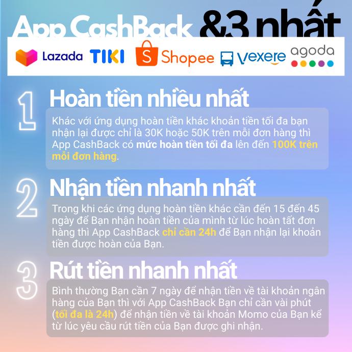 CashBack cùng 3 tốt